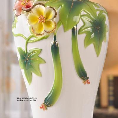 BÌNH THỦ CÔNG HOA ĐẮP NỔI